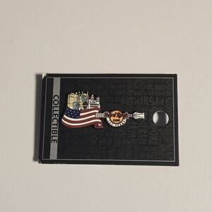 Hard Rock Cafe American Flag Guitar Pin (Las Vegas) *Rare Collectable*